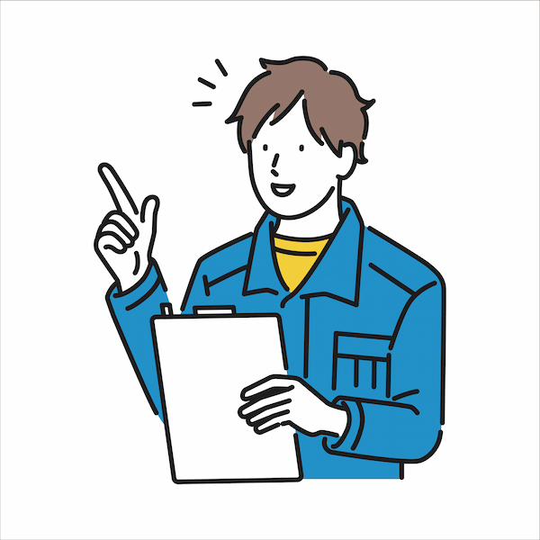 話をする自動車整備士